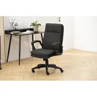 Freiraum Schreibtischstuhl >Brad< in Grau, Polyester - 67x115x69,5cm (BxHxT)