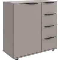 Freiraum Kommode >Tilburg< 4 Schubladen, 1 Tür, in SAHARAGRAU - 81x83x41cm (BxHxT)