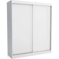 EURO-MEBLE Neuer Schiebetürenschränke, Kleiderschranke EMI 180 cm (WEISS)