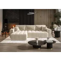 FURMEB24 ECKSOFA Gabo-L form mit Schlaffunktion und Bettkasten 280 x 188 x 85 cm BEIGE monolith 02