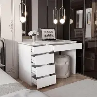 Lookway Schreibtisch AURORA SILVER mit Schubladen