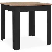 Freiraum Esstisch >Oslo< mit Schublade, Artisan Oak Nachbildung / Schwarz - 80x77x80cm (BxHxT)