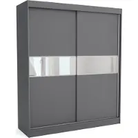 EURO-MEBLE Neuer Kleiderschrank mit Schiebetüren KLARA 160 cm (ANTRACIT)