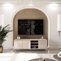 Lookway TV-Schrank SANAYI in Kaschmir Hochglanz mit Gerade chromfarbene