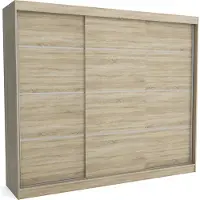 EURO-MEBLE Moderner Schiebetürenschrank BOB 250 cm (SONOMA)