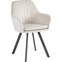 Kondela Esszimmerstuhl Auril - Beige (Samt) / Schwarz