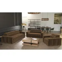 FURMEB24 Kenno 3+2+1 Lounge-Set Mit Schlaffunktion Braun
