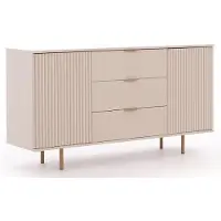 EURO-MEBLE NUBIA KOMMODE K2D3SZ Schränk, MehrzweckschrankSideboard (Creme)