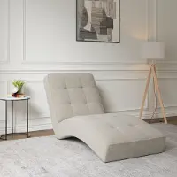 MOEBLO Elegante Relaxliege Livano – Bequeme Chaiselongue mit Polsterung, modernem Design und ergonomischer Form für Wohnzimmer & Lounge - Chaiselongue Livano - Creme (Twist 01)