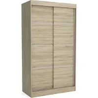 EURO-MEBLE Moderner Schiebetürenschrank BOB 120 cm (SONOMA)