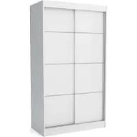 EURO-MEBLE Moderner Schiebetürenschrank BOB 120 cm (WEISS)