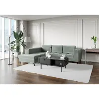 EURO-MEBLE Couchtisch FLOW, Sofatisch, Kaffeetisch, Wohnzimmer, Hochglanz (Schwarz mit Marmoreffekt)