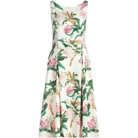Vera Mont Sommerkleid "Blumenkleid mit Kellerfalten", Damen, Gr. 38, EURO, bunt (cream, rosé), Obermaterial: 90% Polyester PES. 10% Elasthan EL., Kleider Sommerkleid