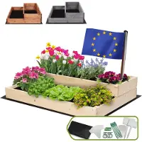 MODO24 Hochbeet Holz, Pflanzkasten, Massivholz, Kiefer, Kräuterbeet, Blumenkasten, Garten, Terrasse, 18x90x63 cm, Natur, ZP07