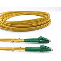 Elfcam - 2 m LWL-Patchkabel LC/APC zu LC/APC OS2 Singlemode Duplex 9/125 µm LSZH Gelb