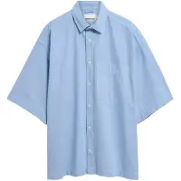 Armedangels BAUMWOLL-LEINEN KURZARMHEMD | Leinen-Mix - blau (XXL)