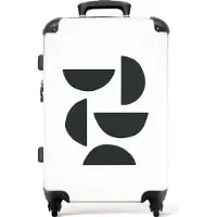 NoBoringSuitcases.com Großer Koffer - Schwarz - Weiß - Abstrakt - Kunst - Kombinationsschloss TSA - Hartschalen Trolley 4 Rollen - 72 liter - Reisekoffer - 66 cmKoffer Mittelgroß 67x43x25 cm, 72L,