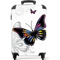 NoBoringSuitcases.com - Schmetterling Kindertrolley Mädchen - Kindertrolley Koffer - 55x35x25Handgepäck Koffer 55x35x20 cm, 36L,