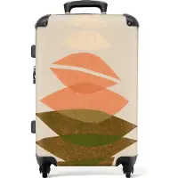 NoBoringSuitcases.com Großer Koffer - Formen - Pastell - Farben - Abstrakt - Kombinationsschloss TSA - Hartschalen Trolley 4 Rollen - 72 liter - Reisekoffer - 66 cmKoffer Mittelgroß 67x43x25 cm, 72L,