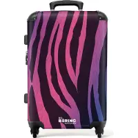 NoBoringSuitcases.com Großer Koffer - Zebramuster mit rosa und lila - Kombinationsschloss TSA - Hartschalen Trolley 4 Rollen - 72 liter - Reisekoffer - 66 cmKoffer Mittelgroß 67x43x25 cm, 72L,