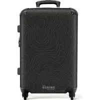 NoBoringSuitcases.com Hartschalen Koffer Mittelgroß 67x43x25 cm, 72L, Abstrakte Drucke für Männer: Schwarz mit hellen abstrakten Linien, Reisekoffer mit 4 Rollen