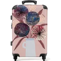 NoBoringSuitcases.com Großer Koffer - Blumen - Pastell - Vase - Pflanzen - Kombinationsschloss TSA - Hartschalen Trolley 4 Rollen - 72 liter - Reisekoffer - 66 cmKoffer Mittelgroß 67x43x25 cm, 72L,