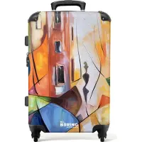 NoBoringSuitcases.com Großer Koffer - Abstrakt - Kunst - Malerei - Farben - Kombinationsschloss TSA - Hartschalen Trolley 4 Rollen - 72 liter - Reisekoffer - 66 cmKoffer Mittelgroß 67x43x25 cm, 72L,