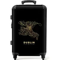 NoBoringSuitcases.com Großer Koffer - Stadtplan - Dublin - Gold - Luxus - Kombinationsschloss TSA - Hartschalen Trolley 4 Rollen - 72 liter - Reisekoffer - 66 cmKoffer Mittelgroß 67x43x25 cm, 72L,