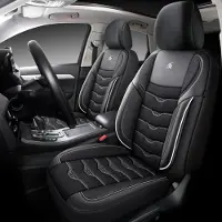 Auto Interieur Meester Autositzebezüge für Mercedes EQB X243 | Komplettes Set | AID Serie | Schwarz mit weißen Nähten