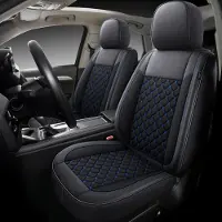 Auto Interieur Meester Autositzebezüge für BMW X5 G05 | Set mit 2 | Hochwertiges Kunstleder (Skai) | CLS900 Serie | Schwarz mit blauen Nähten