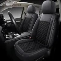 Auto Interieur Meester Autositzebezüge für Opel Adam | Set mit 2 | Hochwertiges Kunstleder (Skai) | CLS900 Serie | Schwarz mit schwarzen Nähten