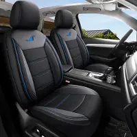 Auto Interieur Meester Autositzebezüge für Suzuki Grand Vitara | Set mit 2 | AIE Serie | Schwarz mit blauen Nähten