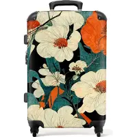 NoBoringSuitcases.com Hartschalen Koffer Mittelgroß 67x43x25 cm, 72L, Drucke für Frauen: Bunt - Blumen, Reisekoffer mit 4 Rollen