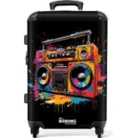 NoBoringSuitcases.com Großer Koffer - Radio mit bunter Farbe - Kombinationsschloss TSA - Hartschalen Trolley 4 Rollen - 72 liter - Reisekoffer - 66 cmKoffer Mittelgroß 67x43x25 cm, 72L,