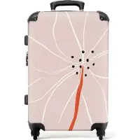 NoBoringSuitcases.com Großer Koffer - Blumen - Abstrakt - Pastell - Kombinationsschloss TSA - Hartschalen Trolley 4 Rollen - 72 liter - Reisekoffer - 66 cmKoffer Mittelgroß 67x43x25 cm, 72L,