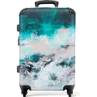 NoBoringSuitcases.com Großer Koffer - Abstrakt - Meer - Blau - Farbe - Kombinationsschloss TSA - Hartschalen Trolley 4 Rollen - 72 liter - Reisekoffer - 66 cmKoffer Mittelgroß 67x43x25 cm, 72L,