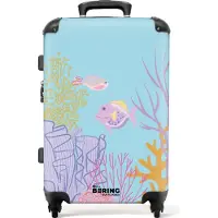 NoBoringSuitcases.com Großer Koffer - Blau mit Unterwasserwelt - Kombinationsschloss TSA - Hartschalen Trolley 4 Rollen - 72 liter - Reisekoffer - 66 cmKoffer Mittelgroß 67x43x25 cm, 72L,
