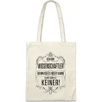 Eric Helmar Müller Urban Backwoods Ich Bin Wissenschaftler, Stofftasche, Farbe: Beige