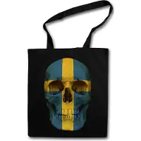 Eric Helmar Müller Urban Backwoods Classic Sweden Skull Flag, Stofftasche, Farbe: Schwarz