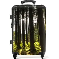 NoBoringSuitcases.com Großer Koffer - Bäume - Wald - Moos - Sonne - Natur - Kombinationsschloss TSA - Hartschalen Trolley 4 Rollen - 72 liter - Reisekoffer - 66 cmKoffer Mittelgroß 67x43x25 cm, 72L,