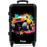 NoBoringSuitcases.com Großer Koffer - Monstertruck mit buntem Graffiti - Kombinationsschloss TSA - Hartschalen Trolley 4 Rollen - 72 liter - Reisekoffer - 66 cmKoffer Mittelgroß 67x43x25 cm, 72L,