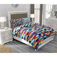 SOVIO Bettwäsche 140x200 cm + 2x70x80 cm, 3-teilig, 100% Baumwolle, Satin, Reißverschluss, Bunt - | So.9069
