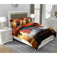 SOVIO Bettwäsche 140x200 cm + 2x70x80 cm, 3-teilig, 100% Baumwolle, Satin, Reißverschluss, Bunt - | So.0328