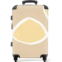 NoBoringSuitcases.com Großer Koffer - Formen - Gelb - Figuren - Abstrakt - Kombinationsschloss TSA - Hartschalen Trolley 4 Rollen - 72 liter - Reisekoffer - 66 cmKoffer Mittelgroß 67x43x25 cm, 72L,