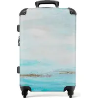 NoBoringSuitcases.com Großer Koffer - Farbe - Malerei - Abstrakt - Blau - Kombinationsschloss TSA - Hartschalen Trolley 4 Rollen - 72 liter - Reisekoffer - 66 cmKoffer Mittelgroß 67x43x25 cm, 72L,