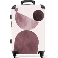NoBoringSuitcases.com Großer Koffer - Formen - Abstrakt - Pastell - Rosa - Kombinationsschloss TSA - Hartschalen Trolley 4 Rollen - 72 liter - Reisekoffer - 66 cmKoffer Mittelgroß 67x43x25 cm, 72L,