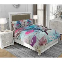 SOVIO Bettwäsche 160x200 cm + 2x70x80 cm, 3-teilig, 100% Baumwolle, Satin, Reißverschluss, Bunt - | So.0236