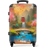 NoBoringSuitcases.com Großer Koffer - Japanischer Garten im Graffiti-Stil - Kombinationsschloss TSA - Hartschalen Trolley 4 Rollen - 72 liter - Reisekoffer - 66 cmKoffer Mittelgroß 67x43x25 cm, 72L,