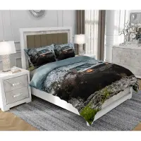 SOVIO Bettwäsche 140x200 cm + 2x70x80 cm, 3-teilig, 100% Baumwolle, Satin, Reißverschluss, Auto, Bunt - | So.Z0005