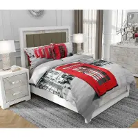 SOVIO Bettwäsche 200x220 cm + 2x70x80 cm, 3-teilig, 100% Baumwolle, Satin, Reißverschluss, Aufdruck, Bunt - | So.0042